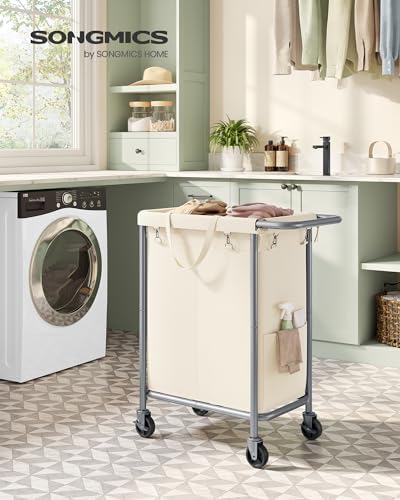 SONGMICS Laundry Basket with Wheels, 2-Section, 37.0 Gallons (140 L) - Image 2