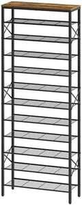 YATINEY 12 Tier Shoe Rack, Large Capacity Shoe Storage Organizer Holds 48 Pairs, Sturdy and Stable, for Entryway, Hallway, Closet, Dorm Room, Rustic Brown SS12BR by Yatiney