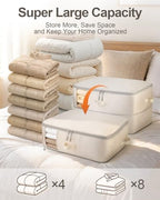 Comforter Storage Bag - 2-Layer 4-Pack Self Compression Organizer, Closet Organizers and Storage, Under Bed Space Saver, Blanket Organizer for Bedding, Pillow, Sheet, Clothes, Nursery Use - Image 2