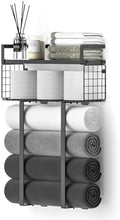 Xstydes Towel Racks for Bathroom, Metal Towel Holder with Storage Basket,Wall Towel Rack for Rolled Towels, Towel Storage for Small Bathroom,Black by XstydesDreamworks