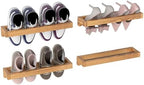 Nisorpa 20 Inch Rustic Burnt Wood Hanging Shoe Rack, Set of 4 by Nisorpa
