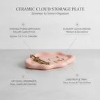 Home Organizers & Minimalists: Ceramic Cloud Catchall Tray for Keys, Jewelry, and Coins – Decorative Entryway or Dresser Dish, Approx. 7.1-7.4 Inches (1 Piece) - Image 5