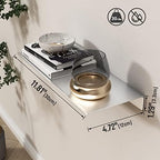 Danpoo 12 inch Metal Wall Shelf Small Floating Shelf for Wall Organizer & Storage, Display Shelf for Bathroom, Living Room, Kitchen, Bedroom(Silver) - Image 3