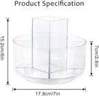 360° Rotating Makeup Organizer Clear Lazy Susan Organizer for Vanity, Cosmetic Display Cases for Bathroom Countertop, Makeup Storage Organizer, Desktop Dresser Sundries Storage Boxes - Image 2