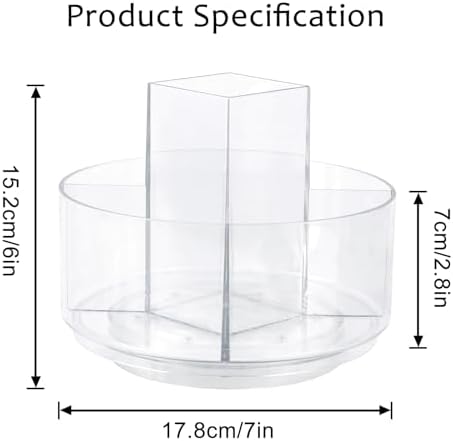 360° Rotating Makeup Organizer Clear Lazy Susan Organizer for Vanity, Cosmetic Display Cases for Bathroom Countertop, Makeup Storage Organizer, Desktop Dresser Sundries Storage Boxes - Image 2