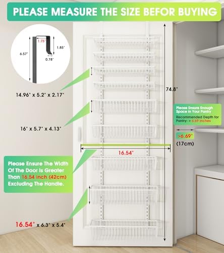 Mefirt White 9-Tier Over The Door Pantry Organizer, Pantry Organization - Image 2