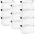 Superio 26.5 Quart Clear Plastic Storage Boxes with Lids, Stackable Organizer Containers, BPA-Free Storage Bins for Home, Office, School & Dorm, 10 Pack by Superio