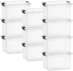 Superio 26.5 Quart Clear Plastic Storage Boxes with Lids, Stackable Organizer Containers, BPA-Free Storage Bins for Home, Office, School & Dorm, 10 Pack by Superio