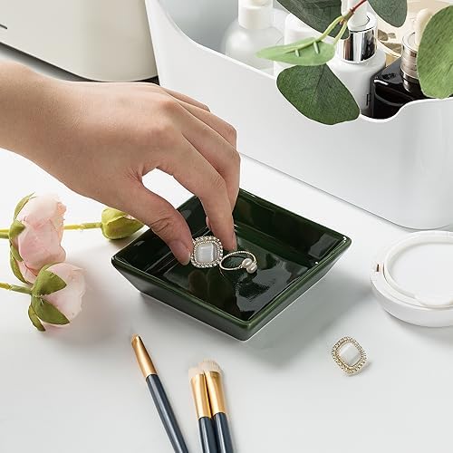 Mecaikru Ceramic Ring Dish, 4 in Jewelry Tray with Kiln Glaze Catchall Bowl - Image 4