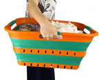 SAMMART 42L (11 gallon) Collapsible Plastic Laundry Basket - Foldable Pop Up Storage Container/Organizer - Space Saving Hamper/Basket (1, Autumn Leaf/Forest Green) - Image 6
