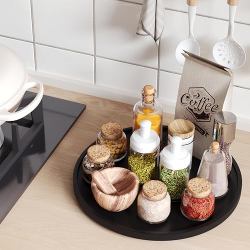 VERTORGAN Lazy Susan Bamboo Organizer for Kitchen,Cabinet,Large(Black) - Image 3