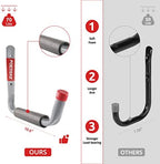 unp POETISKE Utility Hooks Ladder Hooks with 9.8'' Jumbo Arm Garage Storage Organizer Hang Folding Chair Bike Ski Tool Heavy Duty 4PC - Image 4