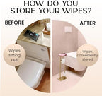 Day Moon™ - Toilet Paper Holder - Modern Roll Holder for Bathroom - 1 Pack - Free Standing - with Shelf, Gold - Image 3