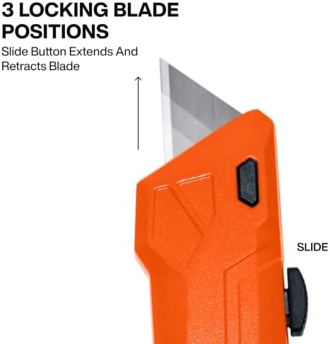 Klein Tools 44312 2-Piece Folding Utility Knife and Slide-Out Knife Set, FLICKBLADE, Retractable with On-Tool Blade Storage, Includes 5 Blades - Image 4