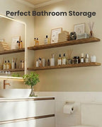 Amada 47.2" Floating Shelves for Wall Decor & Storage, Set of 3, Brown - Image 6