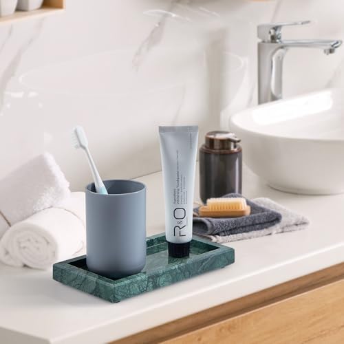 Natural Small Marble Vanity Tray, Luxury Stone Organizer for Bathroom & Kitchen | Holds Soap Dispenser, Jewelry, Perfume | Non-Resin, Non-Ceramic Décor - Image 5