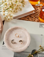 Marble Jewelry Dish, 5" Handmade Travertine Ring Tray - Image 2