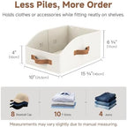 StorageWorks Closet Storage Bins Trapezoid, Ivory White, Medium, 3-Pack - Image 6