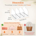 Lifewit Purse Organizer for Closet, Adjustable Clear Handbag Shelf Dividers - Image 2