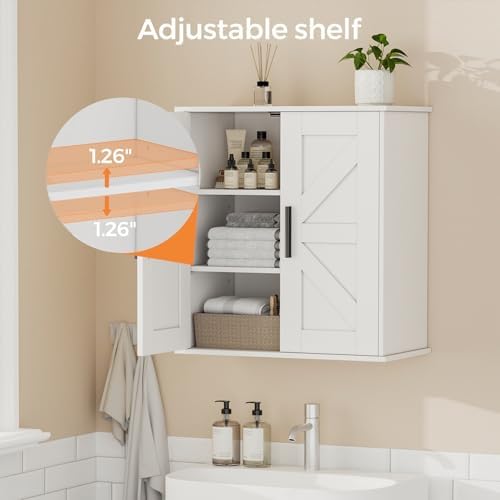 Homleke Bathroom Wall Cabinet, Medicine Cabinet with Adjustable Shelves - Image 5