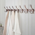Dseap Coat Rack Wall Mount - 29.5” Long 8-Tri-Hooks Heavy Duty Coat Hanger Rail Wall Hooks for Hanging Coats Hats Clothing Clothes Purse Mudroom Entryway, Red Antique Copper - Image 5
