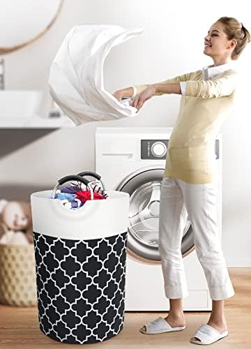 Fabspace Large Laundry Basket Laundry Hamper Bag Washing Bin Clothes Bag Collapsible Tall with Handles Waterproof Travel Bathroom College Essentials Storage for College Dorm, Family (Black) 75L - Image 6