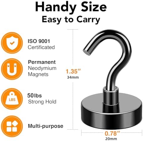 MIKEDE Magnetic Hooks 50LB+ Heavy Duty Magnet Hook for Cruise Cabins - Image 4