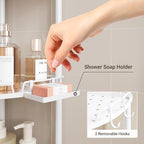 ELYKEN Corner Shower Caddy, 3 Tier Stainless Steel Shower Organizer, White - Image 4