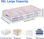 Under Bed Storage Containers 4 Pack 90L Mesh Clear for Blankets Clothes | Waterproof Clear Mesh Fabric, Sturdy Handles, Zippered Closure, for Blankets Clothing Sweaters Pillows Linens and Sheets - Image 2