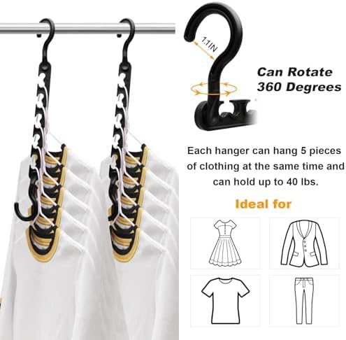 12-Pack-Closet-Organizers-and-Storage,Clothes-Organizer-Hangers for Heavy Clothes Sturdy Home Closet Organization and Storage,College-Dorm-Room-Essentials for Girls,Cloth-Storages-Space-Saving-Hangers - Image 5