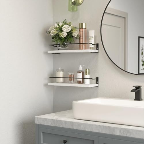 RICHER HOUSE Floating Shelves Bathroom, Small Wall Shelf Over Toilet 2 Set - Image 7