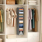 Lifewit Hanging Closet Organizer and Storage for Clothes 8 Tier | Portable, Foldable, Fabric, Top of Shelves with 2 Sturdy Hooks, Clothing Organization for Wardrobe, Dorm, Bedroom, Gray - Image 2
