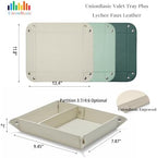 UnionBasic Medium Jewelry Tray for Rings Watches Earrings, Entryway Catchall Caddy for Coins Keys Change, Nightstand Bedside Valet Holder, Trays for Electronic Gadgets, Lychee Beige Plus - Image 3