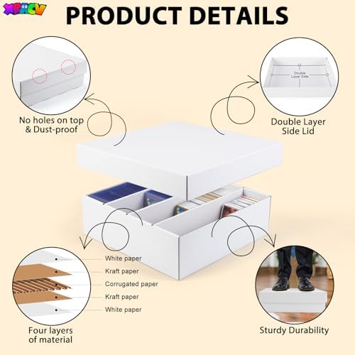10-Pack Toploader Trading Card Storage Box, 4 Row 3200 Count White - Image 4