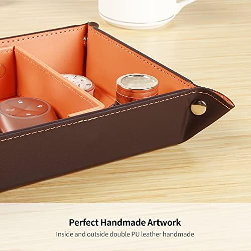 Travel Valet Tray,Entryway Dish,PU Leather Catchall EDC Dump Tray/Bowl - Image 7