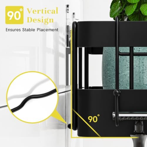 Heavy-Duty Adhesive Shower Caddy, Black Organizer - Image 5