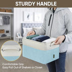 BALEINE 3 Pack Fabric Closet Storage Bins for Shelves, Linen Closet Organizers and Storage, Decorative Baskets for Organizing, Shelf, Clothes, Home, Office (Skyblue, 15''x11''x9.5'') - Image 6