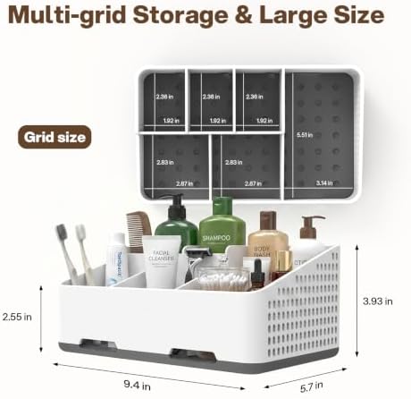 Cleangor Countertop Bathroom Organizer, Toothbrush Holder with Drainage - Image 4