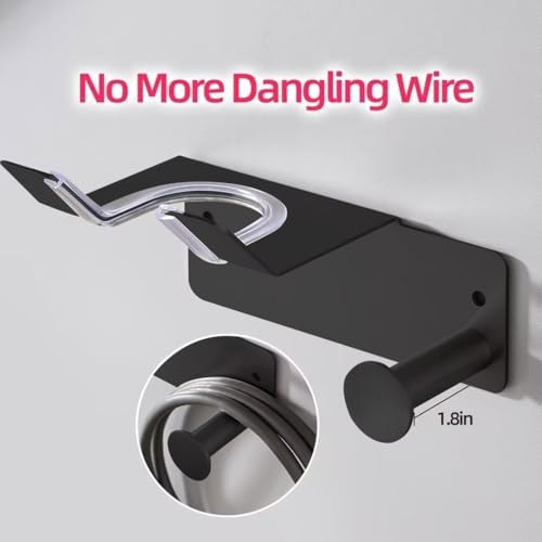 Hair Dryer Holder, Hair Dryer Holder Wall Mounted, Self Adhesive Blow Dryer Holder, Stainless Steel Hair Dryer Stand, Hairdryer Holder for Bathroom Black BANJEKT - Image 4