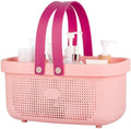 Portable Shower Caddy Basket with Handles Plastic Storage Basket Light Pink by JiatuA