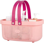 Portable Shower Caddy Basket with Handles Plastic Storage Basket Light Pink by JiatuA