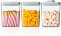 Ankou Pop Airtight Food Storage Containers with Lids- 3 Pcs Stackable One Button Opening Food Containers, Kitchen Pantry Storage Containers for Snacks Candy Salt Herbs Spices BPA-Free (1.2 QT * 3) by ANKOU