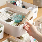 Set Of 4 Plastic Storage Bins,Versatile Kitchen Pantry Organization and Storage,for Plastic Storage Container Under Bed,Under Sink Bathroom Organizer (White, 4 Pack Narrow) - Image 3