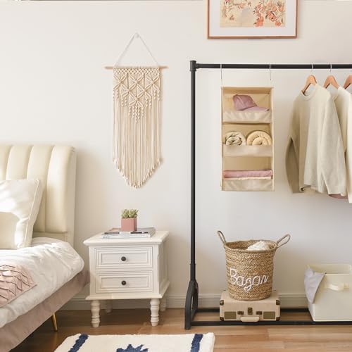 GRANNY SAYS 3-Shelf Hanging Closet Organizer, Foldable Storage, Khaki | 33 lb Capacity, No-Sag Support, Keeps Clothes Neat, Folds Flat, Fits RV, Dorm & Small Closets - Image 5