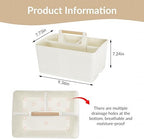 Shower Caddy Portable and Cleaning Caddy Organizer for Bathroom, Kitchen,Toiletries Storage, Caddy organizer with handle, Rust-Resistant, Durable Material(Milky White, 9.36"L×7.73"W×7.24"H) - Image 3