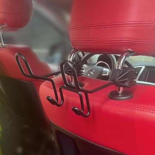 GODLIY Hard Hat Holder for Truck, Heavy-Duty Metal Car Headrest Hooks 2PCS - Image 2