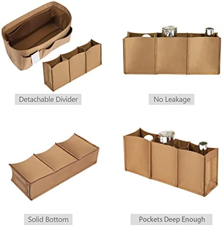 ZTUJO Purse Organizer Insert, Felt Bag Organizer For Handbag Purse Organizer,13 Colors, 6 Size (Slender Medium, Silky Brown) - Image 4