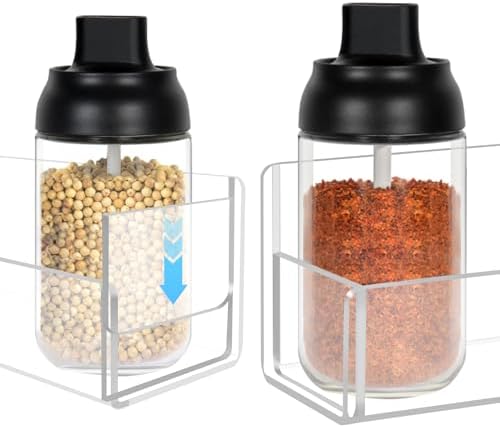 Acrylic Spice Rack Wall Mount-9 Inch, Clear Spice Shelf Storage Holder, 4 Pack Hanging Seasoning Rack Organizer for Cabinet Door, Cupboard or Wall Kitchen (Adhesive or Screw) - Image 4