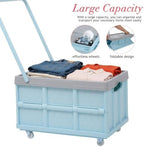 Collapsible Storage Bins with Lids, Folding Plastic Stackable Utility Crates 30L, Plastic Tote Storage Box Container Stackable Folding Utility Crates for Clothes Books Snack Shoe and Grocery Storage - Image 6