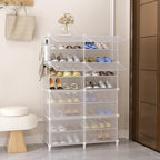 AWTATOS 8 Tiers Shoe Rack Organizer, 32 Pair Shoe Storage Cabinet, Clear - Image 2